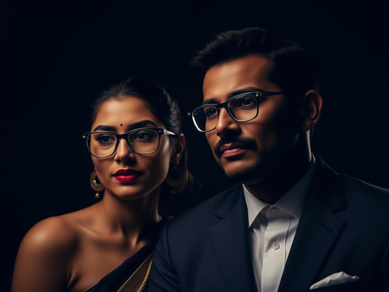 Premium eyewear customers wearing designer glasses